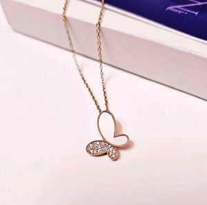 Rose gold Dainty Butterfly Pendant necklace