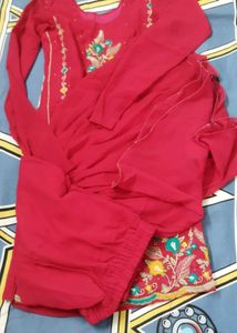 Beautiful Red sharara Kurta Set