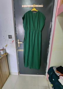 Emerald Green Flowy Midi Dress