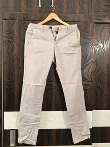 Men's Grey Checked Pants