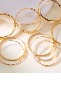 Bangle Set(Golden):Anti-Tarnish