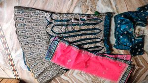 Elegant Teal Lehenga Choli ( with margin)