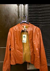 Stylish Brown Faux Leather Jacket