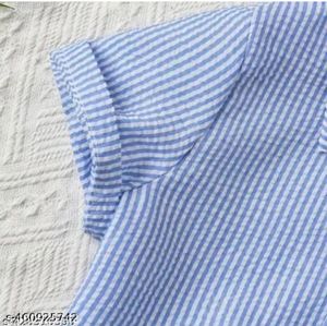 4-5 yrs blue striped shirt &amp; shorts
