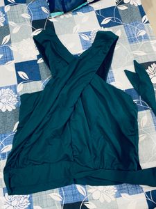 Aara Beautiful Green Crop Top With Side Knot