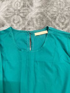 Teal Blouse with Bell Sleeves