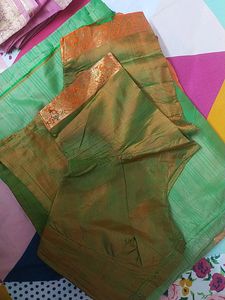 Pure Silk Parrot Green Saree