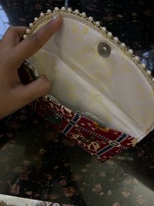 Set of ethnic handbag and wallet