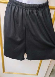 Black Elastic Waist Shorts