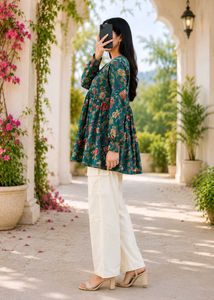 Chic Floral Print Kurta_XXL