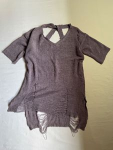 Distressed Knit Top