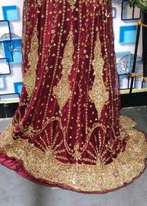 Stunning Maroon Embellished Lehenga dupatta
