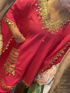 Set Hot Pink khulla kaftan pant