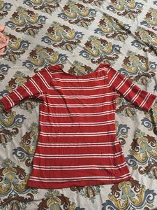 Red and White Striped Top