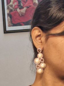 Dazzling Pearl &amp; Crystal Earrings