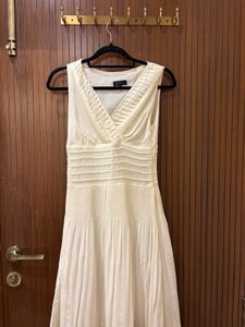 Elegant Cream V-Neck Dress