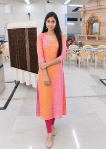Vibrant Ombre Striped Kurta kota doria