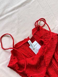 Stunning Red Smocked Mini Dress