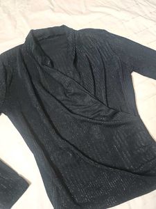 Sparkly Black Long Sleeve Top