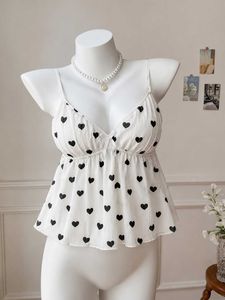 Cute Heart Print Top
