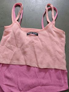 Cute Pink Ribbed Tank Top