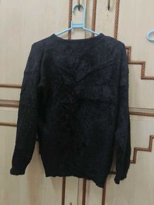 Cozy Black Fuzzy Sweater