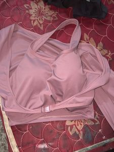 Pink Sports Bra Set