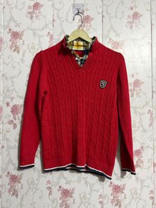 Red Cable Knit Sweater