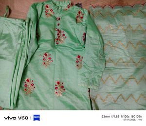 Light Green Embroidered Kurta Set and dupatta