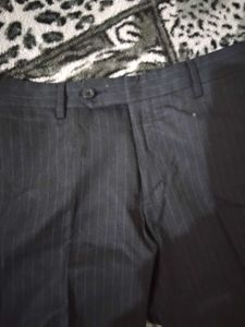 Men's Charcoal Striped Trousers
