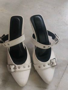 White Heels with Strap
