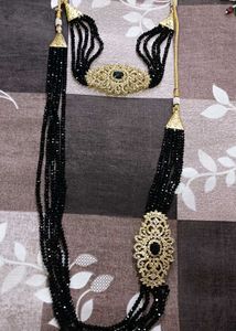 Elegant Black Crystal Jewellery Set