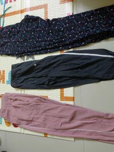 Combo of 3 - Pink Casual , grey, and black pants