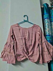 Stylish Pink Bell Sleeve Top