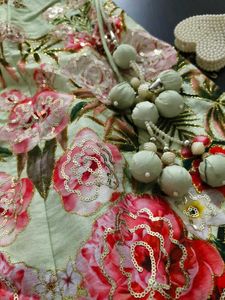 Embroidered Sleeveless Blouse and lehenga