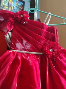 Brand new red flared party wear frock