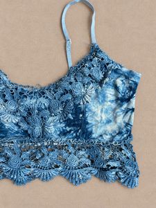 Boho Tie-Dye Lace Bralette with side zip