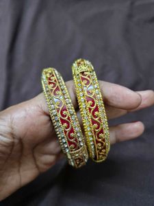 Designer Red & Gold Bangles