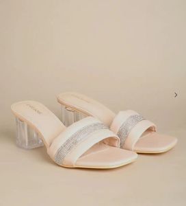 Stylish Embellished Slip-On Heels