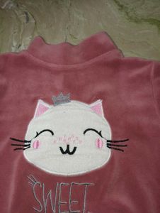 Cute Cat Pink Velour Set