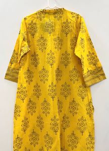 Yellow Printed Kurta