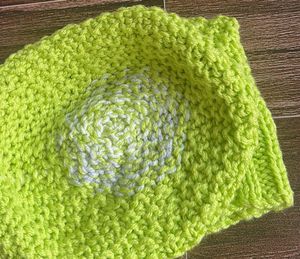 Lime Green Knit Beanie Hat