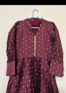Elegant Maroon kurti with duppatta