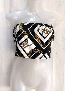 Stylish Chain Print Bandeau Top