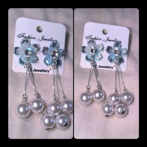 Elegant Gemstone &amp; Pearl Drop Earrings