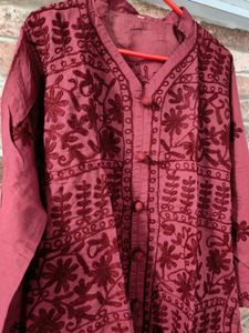 Beautiful Embroidered Lucknowi Maroon Kurti