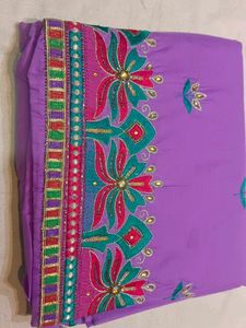 All Over Silk With Thread Work