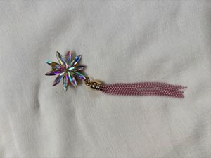 Sparkling Flower Tassel Earrings
