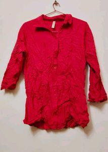 💥Vibrant Red Collared Shirt