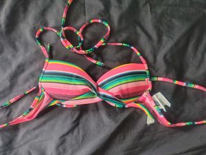 Colorful Striped Bikini Top